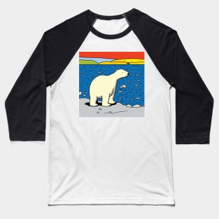 Polar Bear in the arctic circle at sunset Baseball T-Shirt